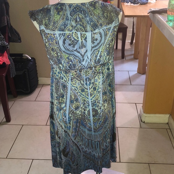 Pretty blue dress, lots of designs, beaded front - Picture 3 of 6